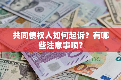 北京共同债权人如何起诉？有哪些注意事项？